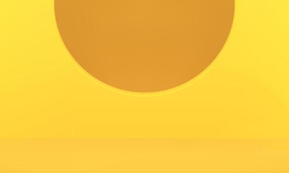 Yellow 3d showcase semicircle hole geometric studio background for product performance vector