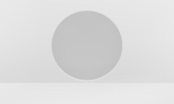 3d white showroom geometric display empty interior for product presentation realistic vector