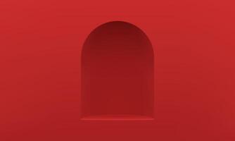 Archway wall window 3d podium platform gallery display product presentation showcase vector