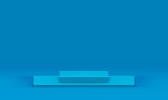 Blue geometric 3d podium basic foundation level steps decorative design realistic vector