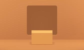 Beige 3d pedestal box foundation empty space studio background for product presentation vector