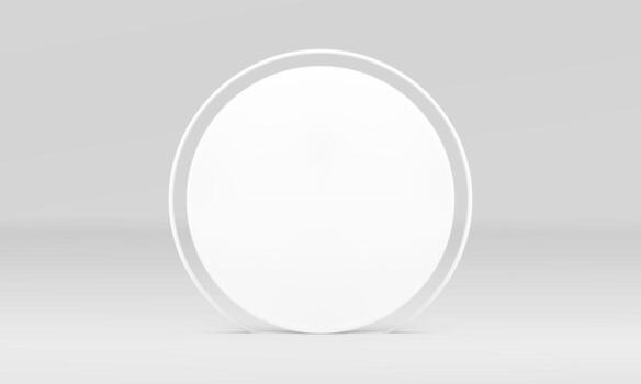 White round wall 3d showcase foundation studio background premium display realistic vector