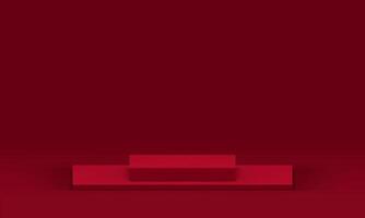 Red 3d podium geometric level competition win foundation award arena design realistic vector