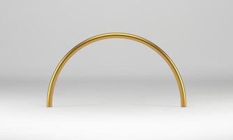 Golden 3d archway studio background foundation for product presentation realistic vector