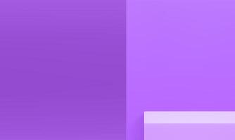 Purple 3d pedestal geometric foundation for product premium presentation corner realistic vector