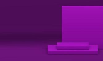 Purple 3d podium level stage squared foundation product promo studio background realistic vector