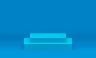 Blue 3d pedestal empty level stairs display presentation product promo foundation design vector