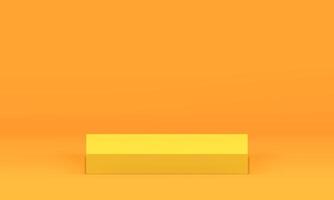 Yellow 3d performance pedestal squared platform geometric basic foundation studio background vector