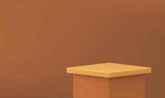 3d podium beige tribune isometric stage foundation squared promo presentation stand realistic vector