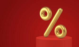 3d podium red shopping sale discount platform advertising basic foundation design realistic vector
