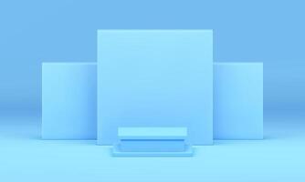 3d podium geometric award arena stage squared platform for product advertising realistic vector