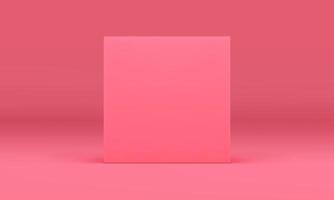 Pink 3d squared wall vertical basic foundation premium decor element realistic illustration vector