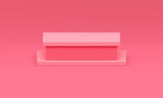 Pink 3d podium geometric basic foundation level platform retail merchandise promo realistic vector