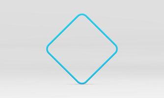 Blue 3d rhombus frame decorative vertical basic foundation geometric minimalist design vector