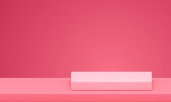 Pink 3d podium squared basic foundation minimalist modern stage geometric design realistic vector