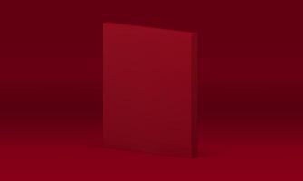 Red 3d rectangular wall geometric architecture element vertical foundation realistic vector