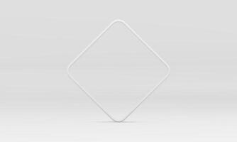 White 3d rhombus border elegant trendy decor element for premium design realistic vector