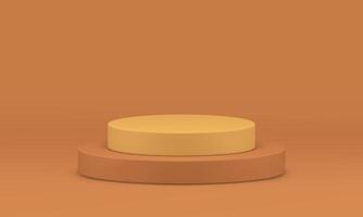 3d podium beige cylinder stage basic foundation for product promo presentation realistic vector