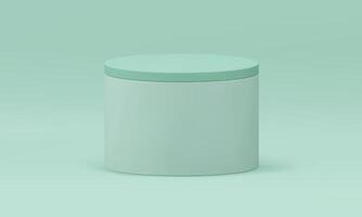 Green 3d podium cylinder package box basic foundation construction realistic vector