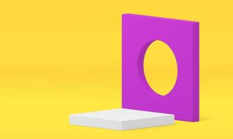 3d squared podium geometric construction platform product promo presentation realistic vector