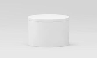 White 3d podium cylinder container box platform award arena realistic illustration vector