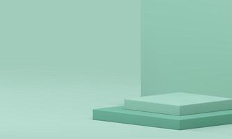 Squared 3d podium level stage platform geometric foundation empty showcase realistic vector