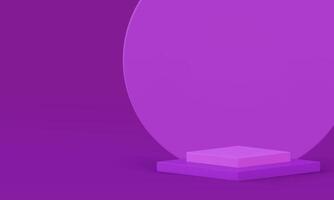 3d podium purple construction geometric stage basic foundation for product presentation vector