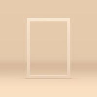 Beige 3d frame rectangular showcase decor element vertical foundation realistic vector