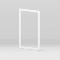 White 3d frame fashion simple showcase rectangular geometric display design realistic vector