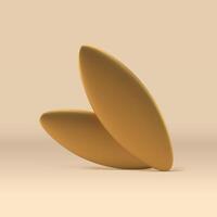 3d golden leaf premium botanical decor element minimalist natural design realistic vector