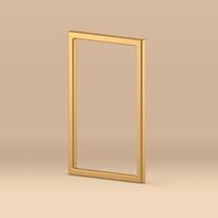 3d frame golden isometric decorative element exhibition stand showcase realistic illustration vector