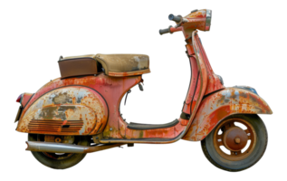Retro rusty scooter png