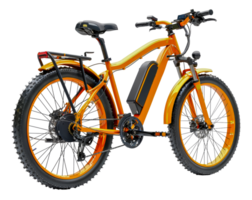 Orange electric fat tire bike png