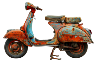 rétro rouillé scooter png