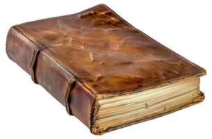 A leather bound book with a leather binding - stock .. png