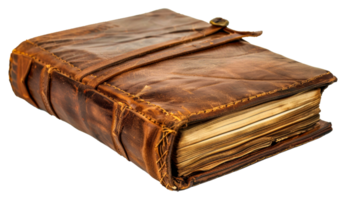 A leather bound book with a leather strap - stock .. png