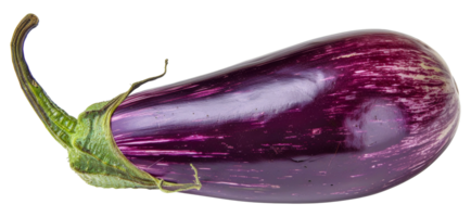 A purple eggplant with a green stem - stock .. png