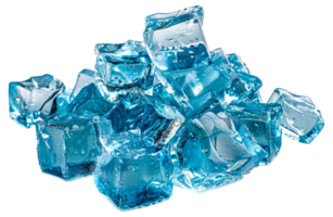 A pile of blue ice cubes - stock .. png