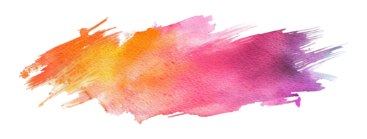 Vibrant watercolor texture in warm tones, cut out - stock . png