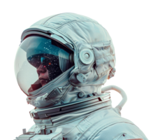 astronauta casco con galassia riflessione, tagliare su - azione .. png
