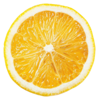 A close up of a lemon slice with the rind showing - stock .. png