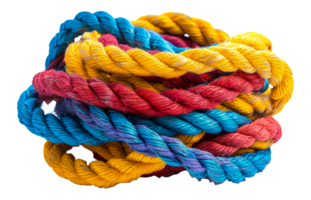 Vibrant Colored Ropes Knotted, cut out - stock .. png