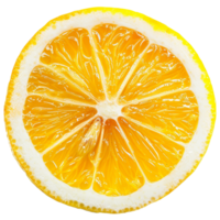 A close up of a lemon slice with a yellow peel - stock .. png