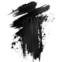 Abstract black paint strokes on transparent background - stock .. png