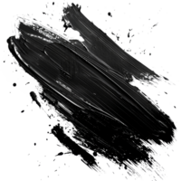 dynamisch schwarz Farbe Abstrich mit Spritzer auf transparent Hintergrund - - Lager .. png
