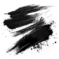 Abstract black paint strokes on transparent background - stock .. png