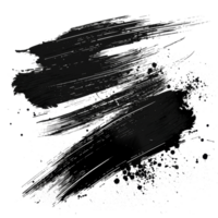 Abstract black paint strokes on transparent background - stock .. png