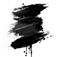 Abstract black paint strokes on transparent background - stock .. png