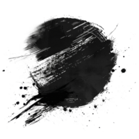 Abstract black paint strokes on transparent background - stock .. png