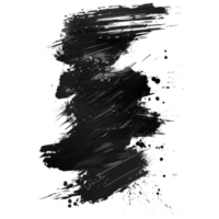 Dynamic black paint smear with splatter on transparent background - stock .. png